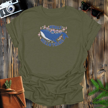 MyDesigns Physical Item S / Military Green Whale Helllo There Long Sleeve T-Shirt