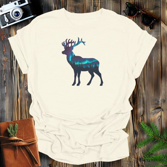 MyDesigns Physical Item S / Natural Aurora Borealis Buck T-Shirt