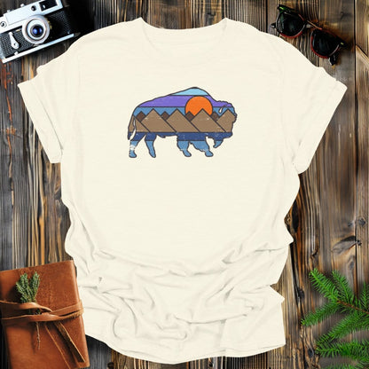 MyDesigns Physical Item S / Natural Distressed Buffalo Sunset T-Shirt