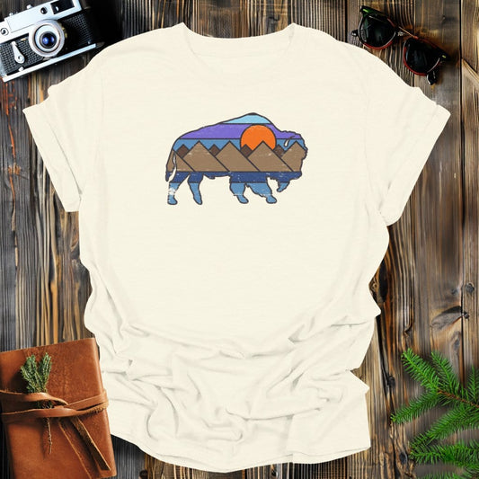 MyDesigns Physical Item S / Natural Distressed Buffalo Sunset T-Shirt