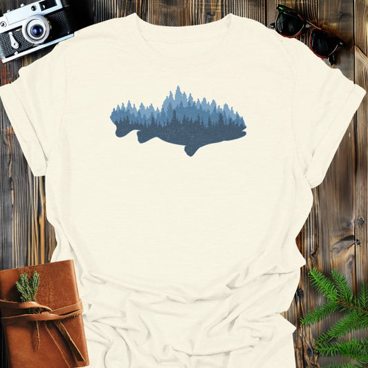 Forest Fish T-Shirt In Natural / S Lightweight adventure tee for outdoor lovers Perfect for hiking camping or road trips Made from soft breathable cotton for all-day comfort Ideal for nature lovers and adventurers FAYO Threads outdoor apparel remember Fun Awaits You Outside