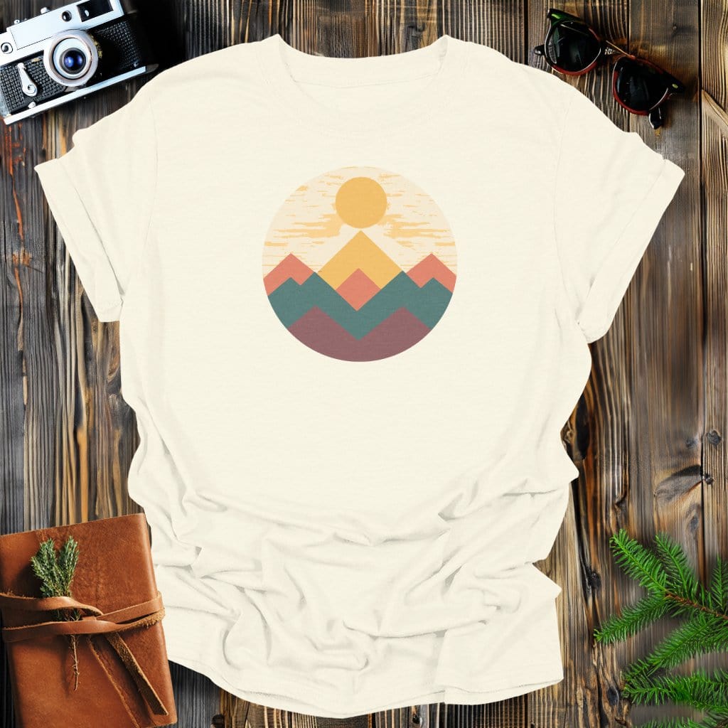 MyDesigns Physical Item S / Natural Geometric Mountain Sunset Long Sleeve T-Shirt