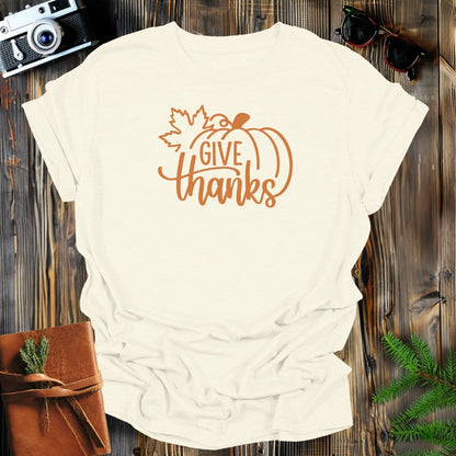 MyDesigns Physical Item S / Natural Give Thanks Pumpkin T-Shirt