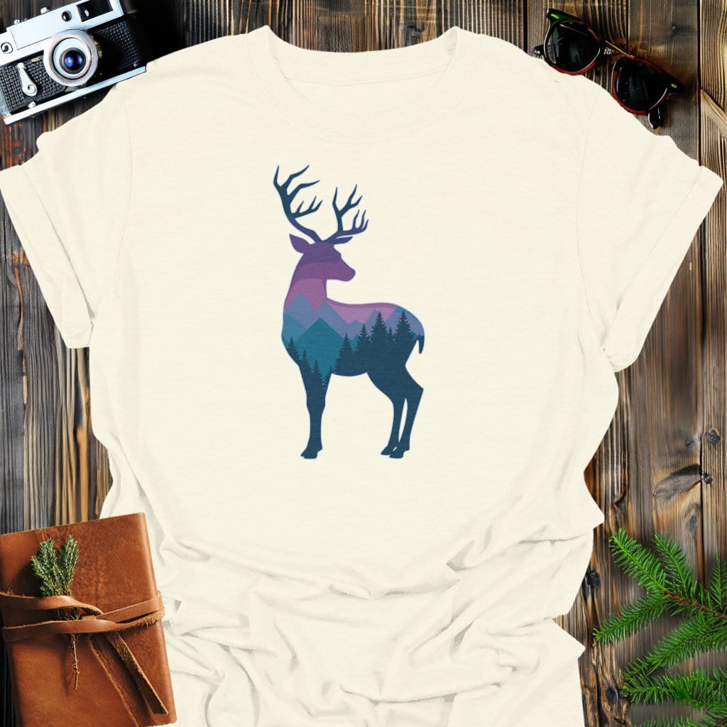 Mountain Buck T-Shirt In Natural / S Lightweight adventure tee for outdoor lovers Perfect for hiking camping or road trips Made from soft breathable cotton for all-day comfort Ideal for nature lovers and adventurers FAYO Threads outdoor apparel remember Fun Awaits You Outside