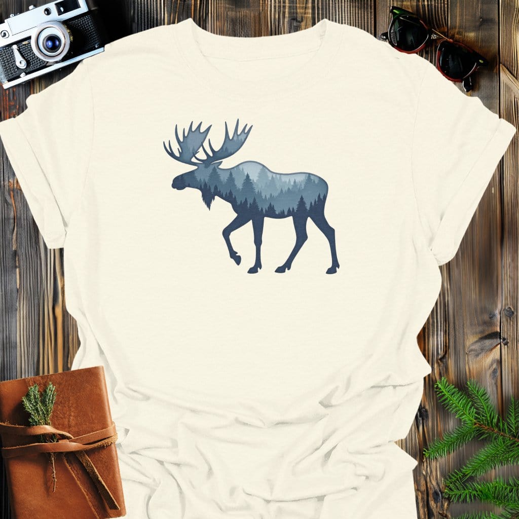 Mystic Moose T-Shirt In Natural / S Lightweight adventure tee for outdoor lovers Perfect for hiking camping or road trips Made from soft breathable cotton for all-day comfort Ideal for nature lovers and adventurers FAYO Threads outdoor apparel remember Fun Awaits You Outside