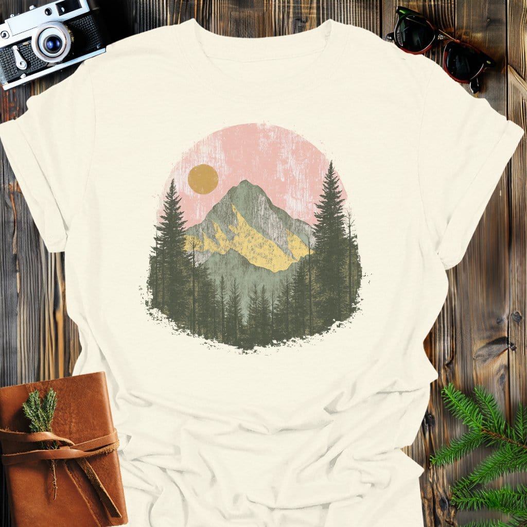 Rustic Summit T-Shirt In Natural / S Lightweight adventure tee for outdoor lovers Perfect for hiking camping or road trips Made from soft breathable cotton for all-day comfort Ideal for nature lovers and adventurers FAYO Threads outdoor apparel remember Fun Awaits You Outside