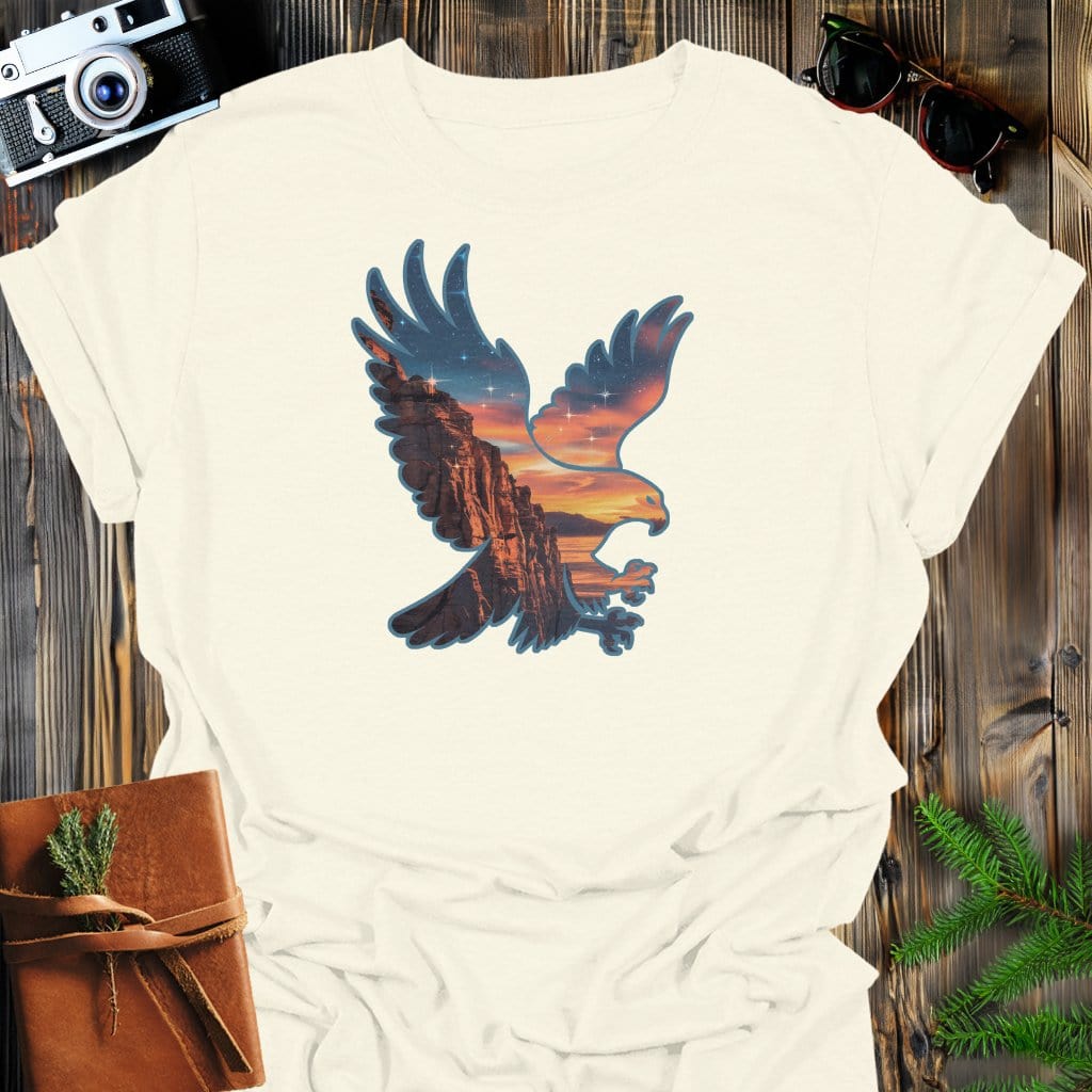 Skybound Spirit T-Shirt In Natural / S Lightweight adventure tee for outdoor lovers Perfect for hiking camping or road trips Made from soft breathable cotton for all-day comfort Ideal for nature lovers and adventurers FAYO Threads outdoor apparel remember Fun Awaits You Outside