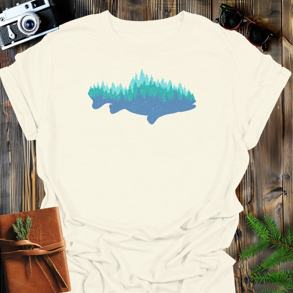 Timber Trout T-Shirt In Natural / S Lightweight adventure tee for outdoor lovers Perfect for hiking camping or road trips Made from soft breathable cotton for all-day comfort Ideal for nature lovers and adventurers FAYO Threads outdoor apparel remember Fun Awaits You Outside