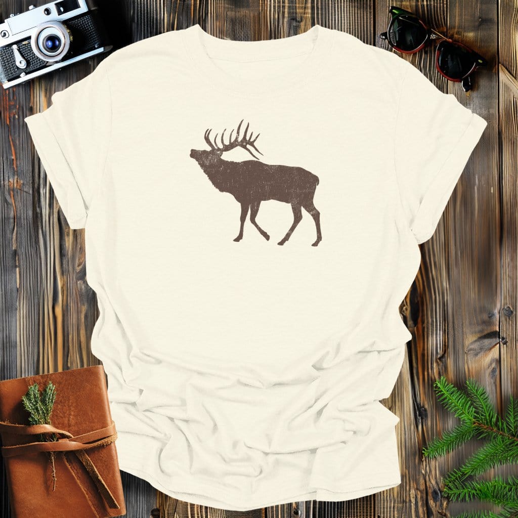 MyDesigns Physical Item S / Natural Vintage Elk T-Shirt