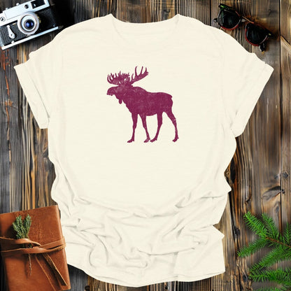 MyDesigns Physical Item S / Natural Vintage Majestic Moose T-Shirt