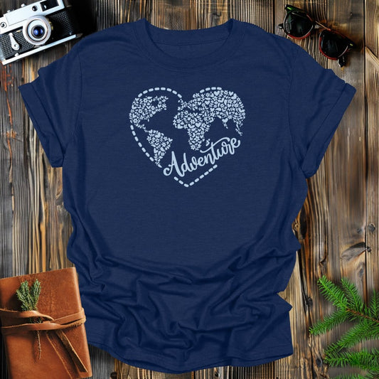 MyDesigns Physical Item S / Navy Aventures Heart T-Shirt