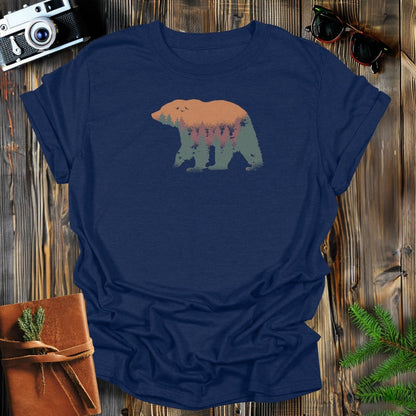 MyDesigns Physical Item S / Navy Bear Trees Sillhouette Long Sleeve T-Shirt