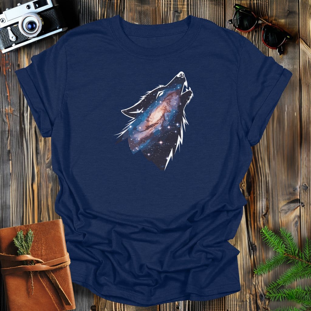 MyDesigns Physical Item S / Navy Celestial Wolf T-Shirt