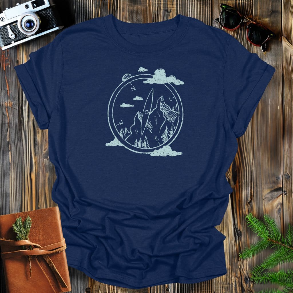 MyDesigns Physical Item S / Navy Compass In The Clouds Long Sleeve T-Shirt