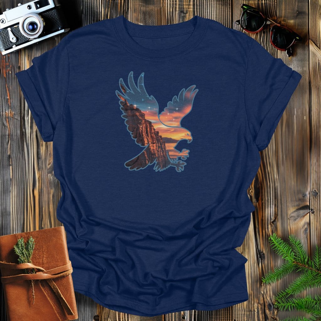 MyDesigns Physical Item S / Navy Eagle Ocean Peace T-Shirt