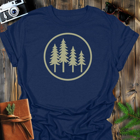 Evergreen Family T-Shirt In S / Navy Lightweight adventure tee for outdoor lovers Perfect for hiking camping or road trips Made from soft breathable cotton for all-day comfort Ideal for nature lovers and adventurers FAYO Threads outdoor apparel remember Fun Awaits You Outside
