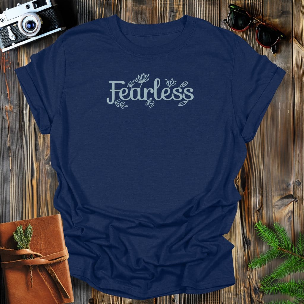 MyDesigns Physical Item S / Navy Fearless Floral T-Shirt