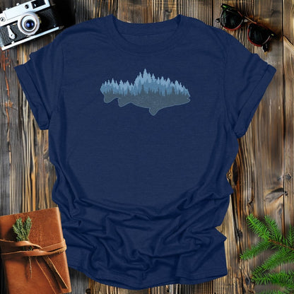 MyDesigns Physical Item S / Navy Fish Forest Long Sleeve T-Shirt