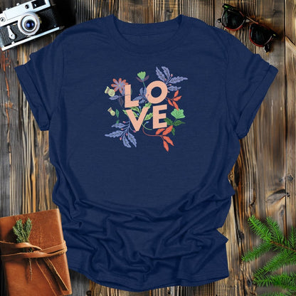 MyDesigns Physical Item S / Navy Floral Love Long Sleeve T-Shirt