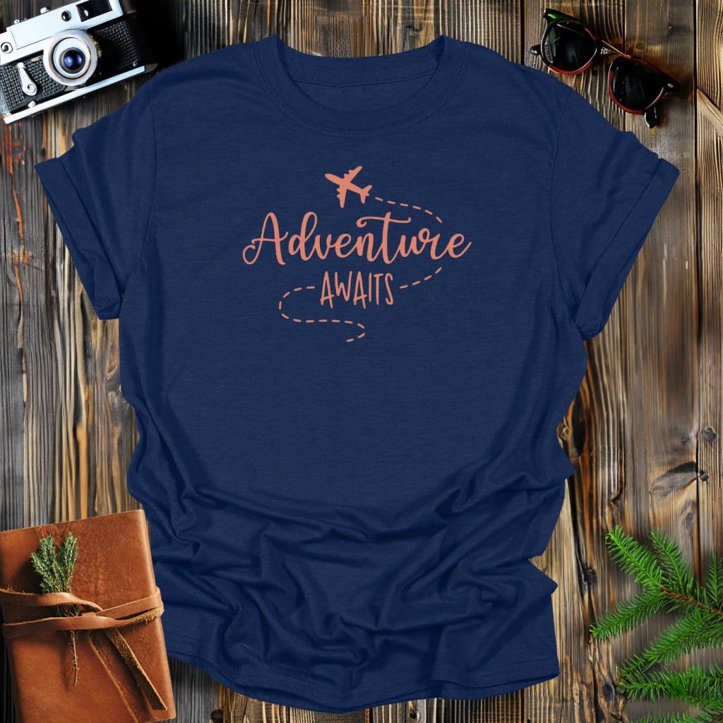 MyDesigns Physical Item S / Navy Fly Away Adventure Awaits T-Shirt