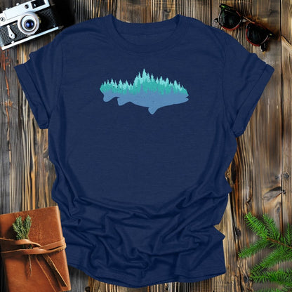 MyDesigns Physical Item S / Navy Forest Fish Long Sleeve T-Shirt