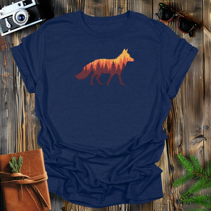 MyDesigns Physical Item S / Navy Forest Fox T-Shirt