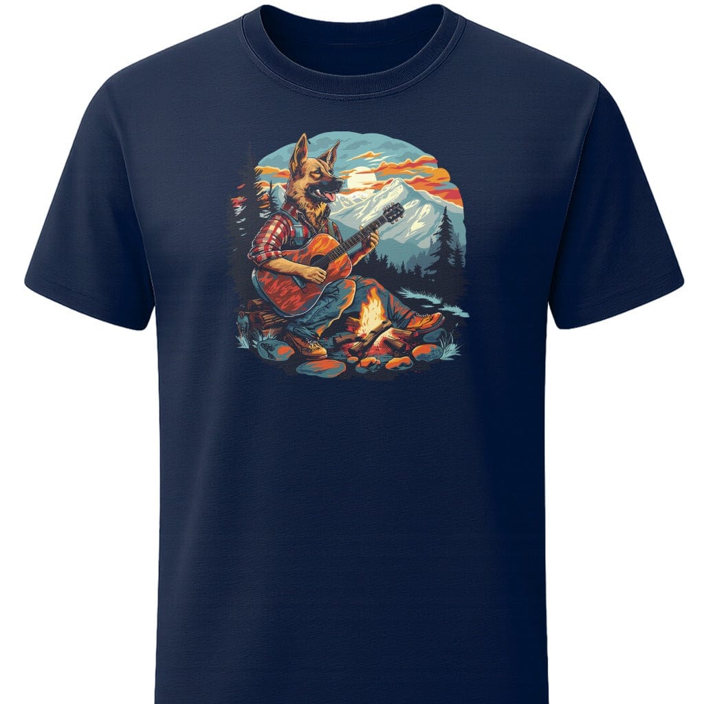 German Shepherd Country Jam T-Shirt In S / Navy Lightweight adventure tee for outdoor lovers Perfect for hiking camping or road trips Made from soft breathable cotton for all-day comfort Ideal for nature lovers and adventurers FAYO Threads outdoor apparel remember Fun Awaits You Outside