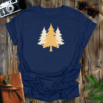 MyDesigns Physical Item S / Navy Golden Evergreen T-Shirt