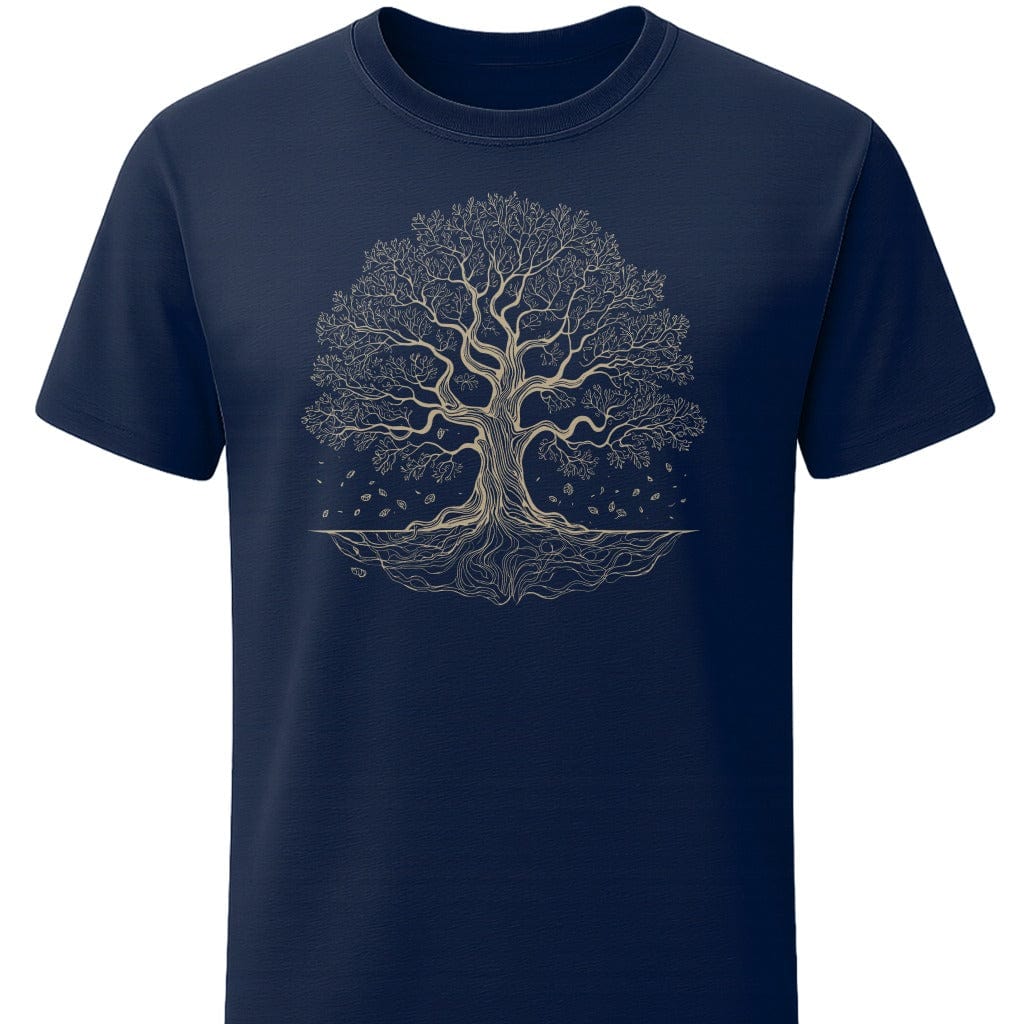 Growth in the Winter T-Shirt In S / Navy Lightweight adventure tee for outdoor lovers Perfect for hiking camping or road trips Made from soft breathable cotton for all-day comfort Ideal for nature lovers and adventurers FAYO Threads outdoor apparel remember Fun Awaits You Outside