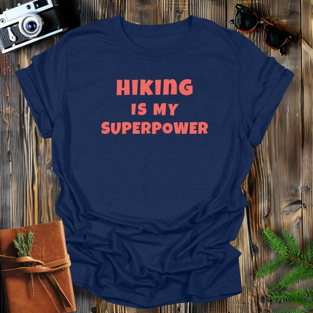 MyDesigns Physical Item S / Navy Hiking Superpower T-Shirt