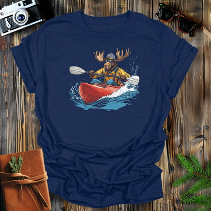 MyDesigns Physical Item S / Navy Moose Kayak Expedition Long Sleeve T-Shirt