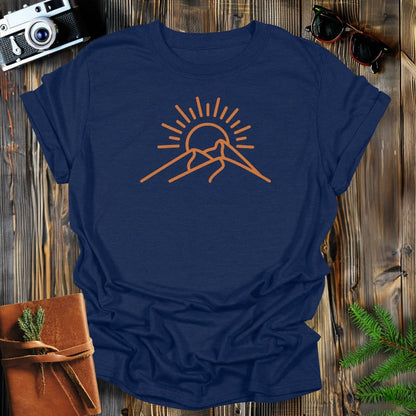 MyDesigns Physical Item S / Navy Mountain Sunshine T-Shirt