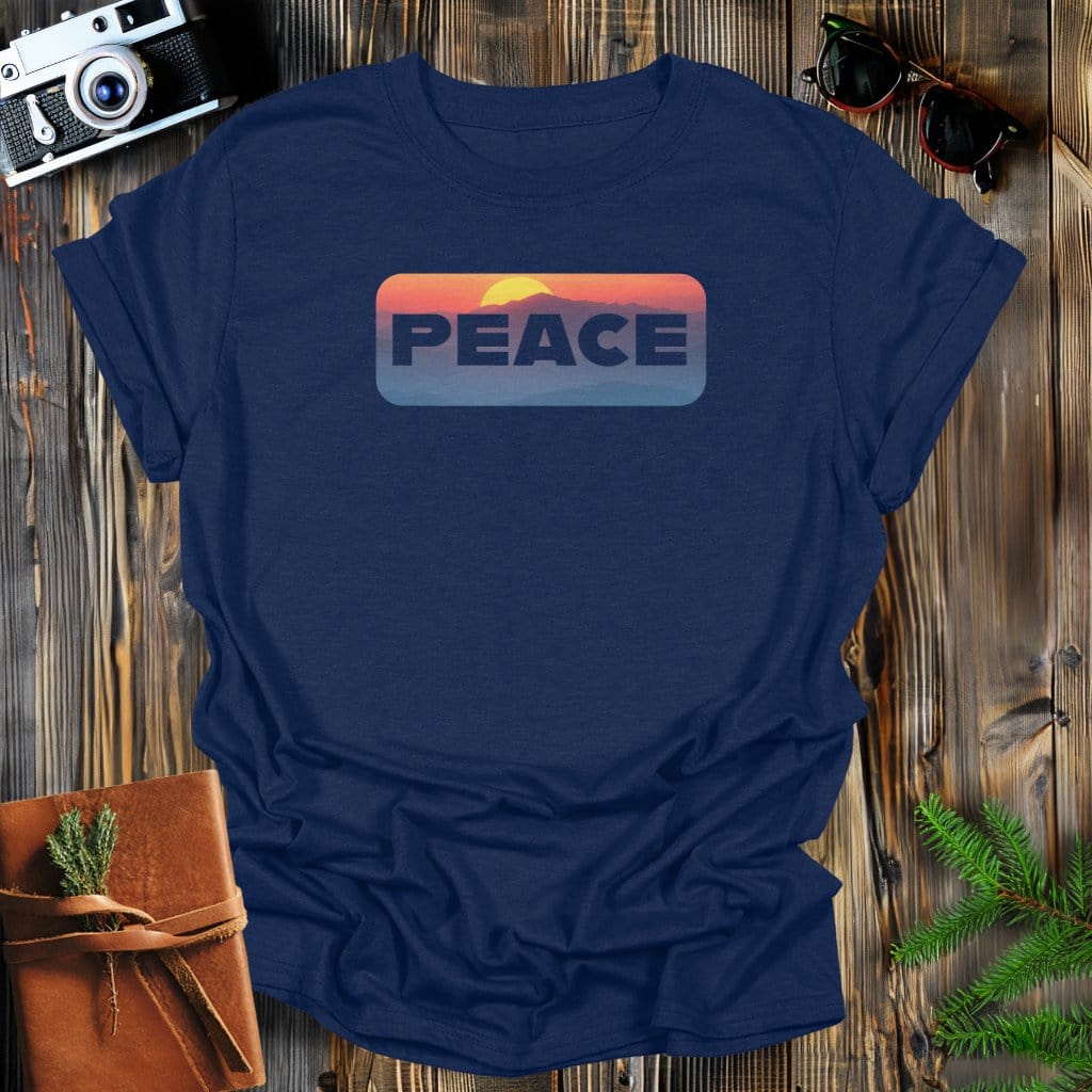 MyDesigns Physical Item S / Navy Peaceful Sunset T-Shirt