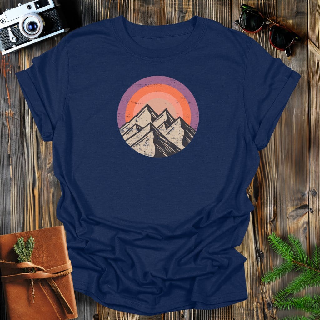 MyDesigns Physical Item S / Navy Purple Skies and Mountains T-Shirt