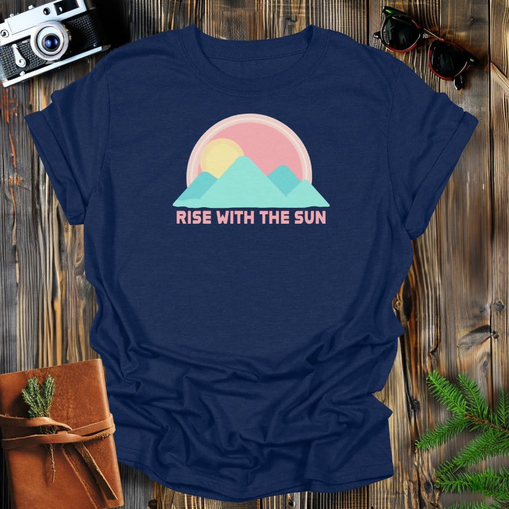 MyDesigns Physical Item S / Navy Rise with the Sun T-Shirt