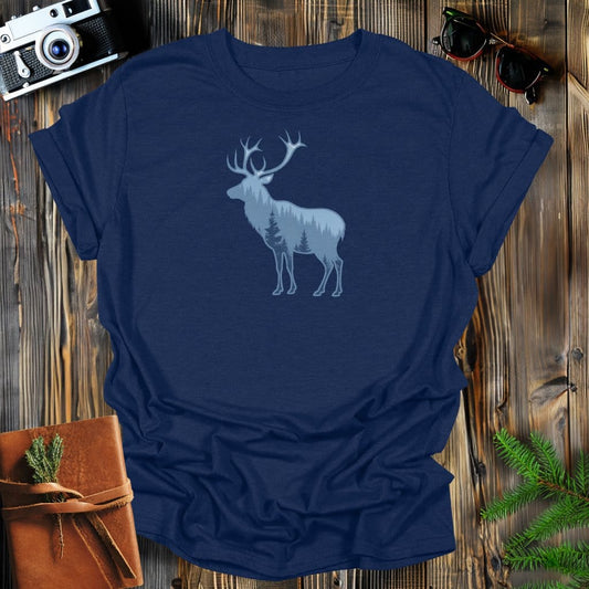 MyDesigns Physical Item S / Navy Serene Elk T-Shirt