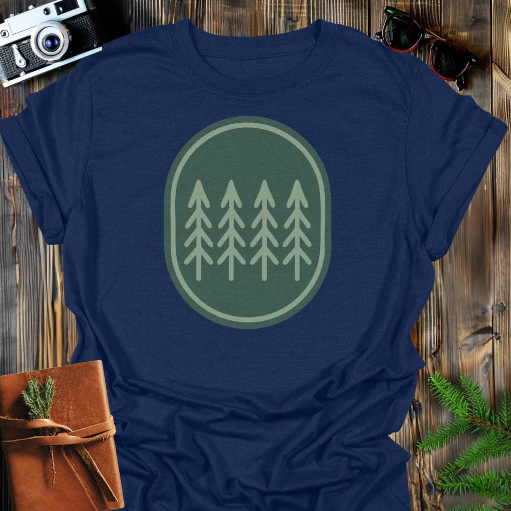 Simply Trees T-Shirt In S / Navy Lightweight adventure tee for outdoor lovers Perfect for hiking camping or road trips Made from soft breathable cotton for all-day comfort Ideal for nature lovers and adventurers FAYO Threads outdoor apparel remember Fun Awaits You Outside
