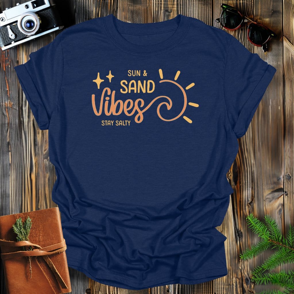 MyDesigns Physical Item S / Navy Sun & Sand Vibes T-Shirt