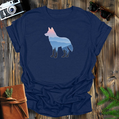 MyDesigns Physical Item S / Navy Sunrise Wolf T-Shirt