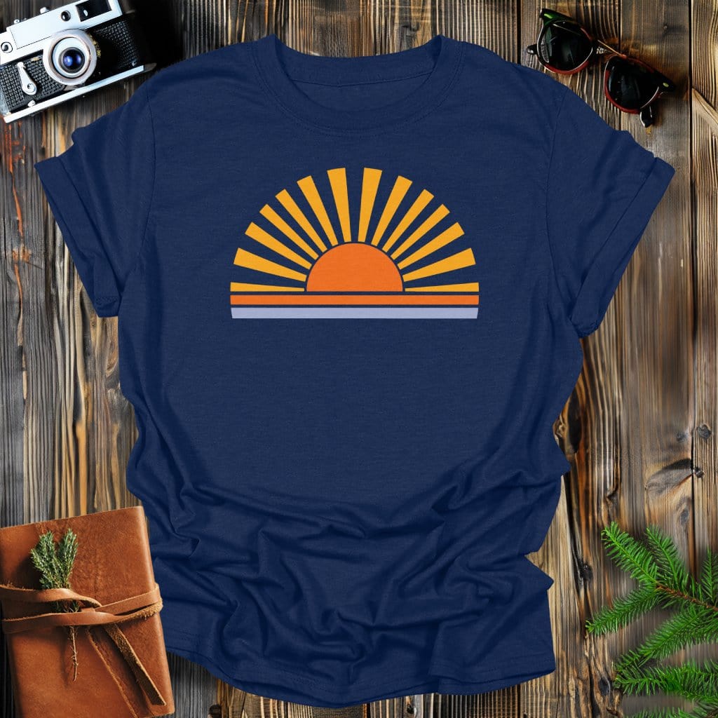 MyDesigns Physical Item S / Navy Sunset Calm T-Shirt