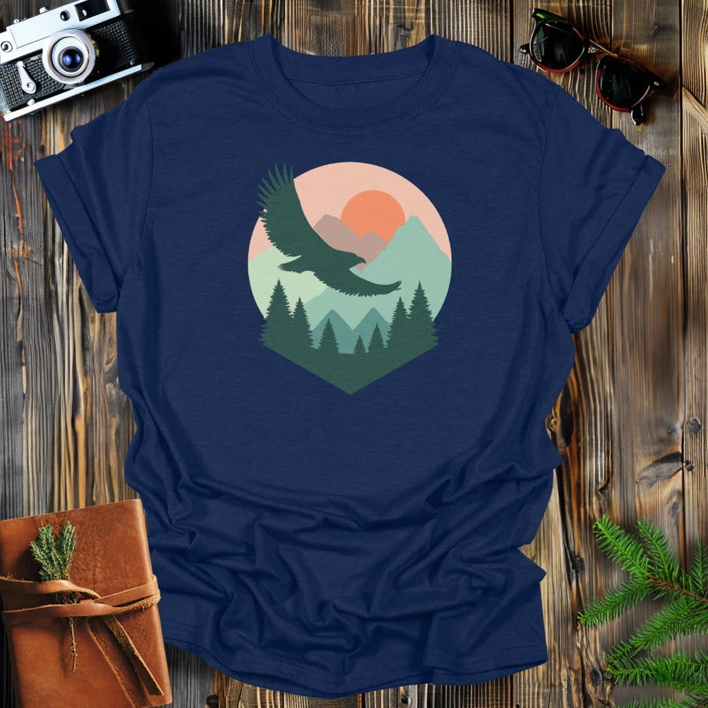 MyDesigns Physical Item S / Navy Sunset Flight T-Shirt