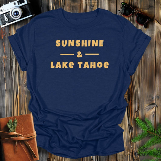 MyDesigns Physical Item S / Navy Sunshine & Lake Tahoe T-Shirt