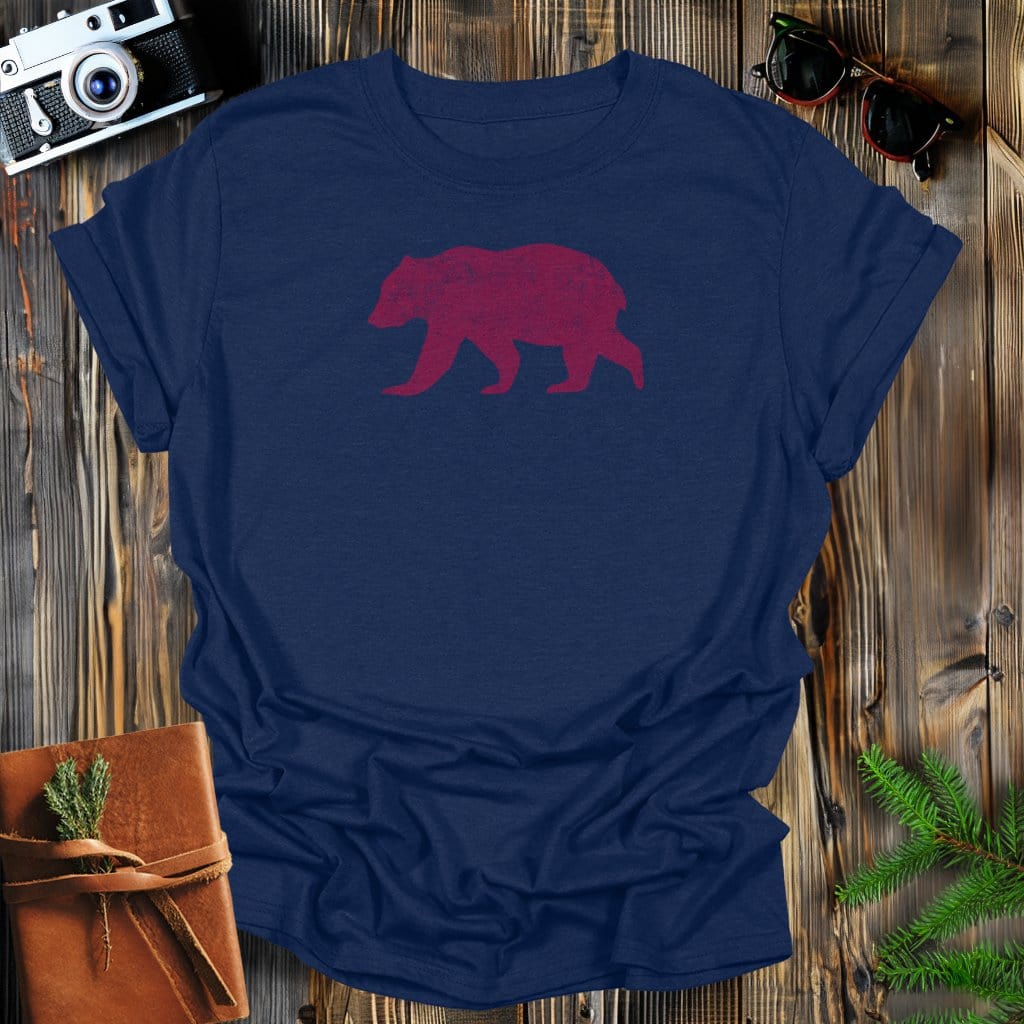 MyDesigns Physical Item S / Navy Vintage Grizzly Bear T-Shirt