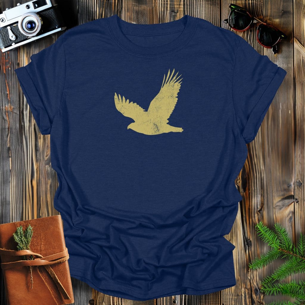 MyDesigns Physical Item S / Navy Vintage Hawk T-Shirt