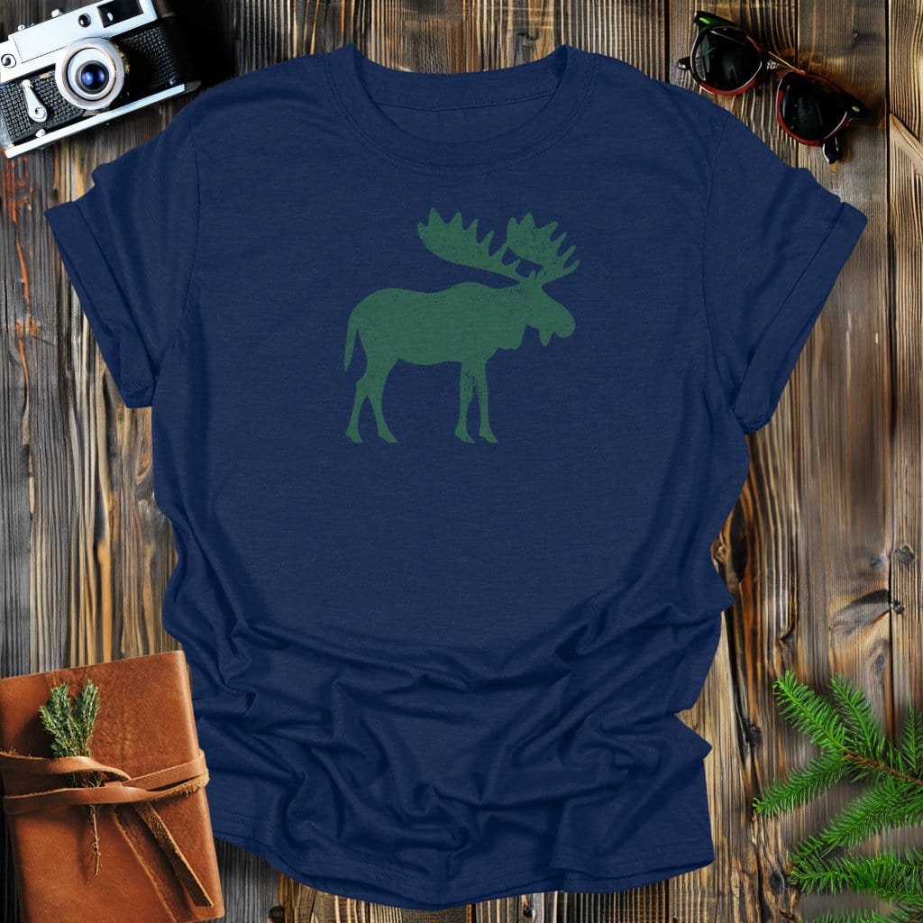 MyDesigns Physical Item S / Navy Vintage Moose T-Shirt