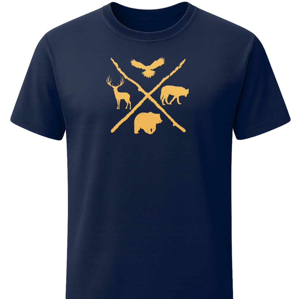 Wildlife Love T-Shirt In S / Navy Lightweight adventure tee for outdoor lovers Perfect for hiking camping or road trips Made from soft breathable cotton for all-day comfort Ideal for nature lovers and adventurers FAYO Threads outdoor apparel remember Fun Awaits You Outside