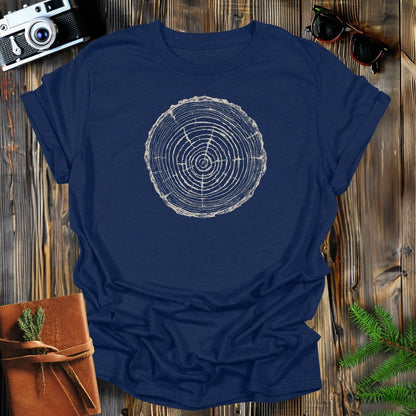 MyDesigns Physical Item S / Navy Wood Cut T-Shirt