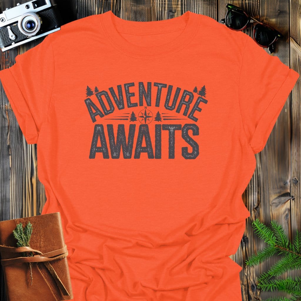 MyDesigns Physical Item S / Orange Adventure Awaits T-Shirt