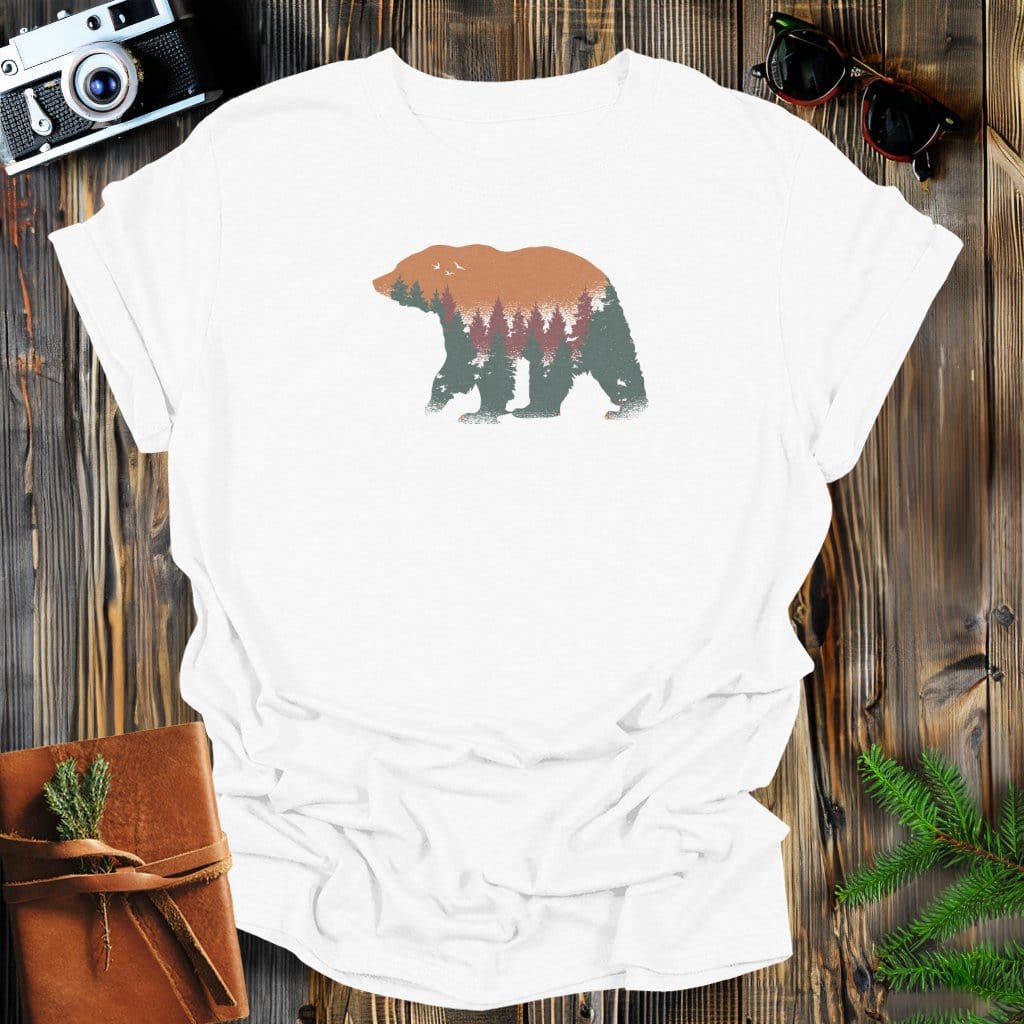 MyDesigns Physical Item S / White Bear Trees Sillhouette Long Sleeve T-Shirt