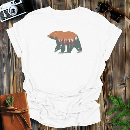 MyDesigns Physical Item S / White Bear Trees Sillhouette Long Sleeve T-Shirt